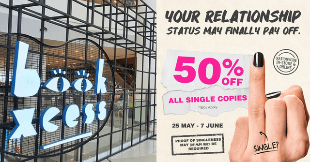 Single People Get 50% Off Books At BookXcess, But You Have To Prove You’re Single First